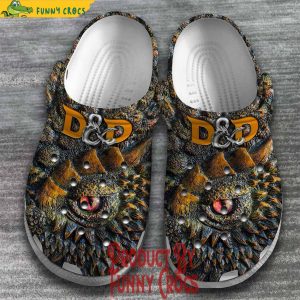 D&D Dungeons Dragon Gamer Orange Crocs Shoes