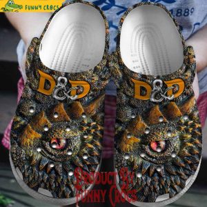 D&D Dungeons Dragon Gamer Orange Crocs Shoes