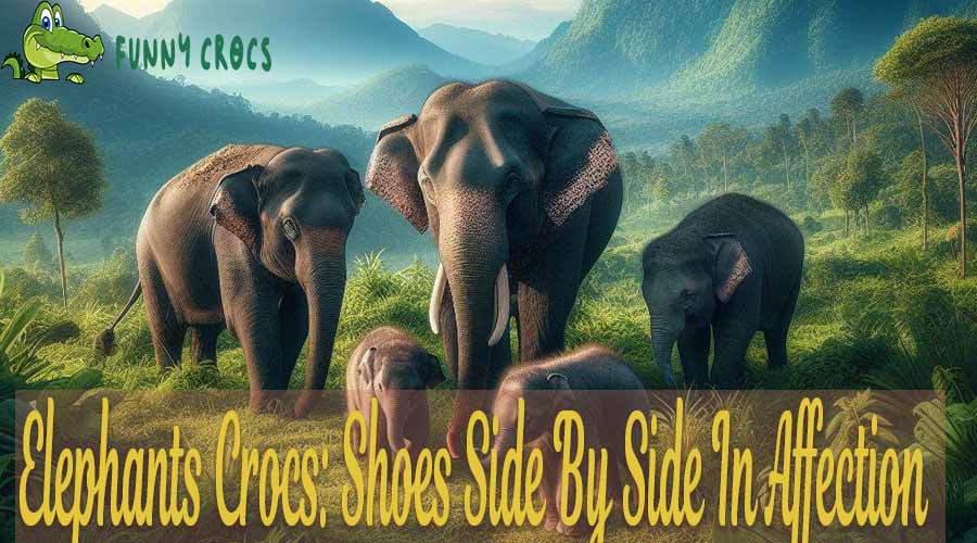 Elephants Crocs Shoes Side By Side In Affection