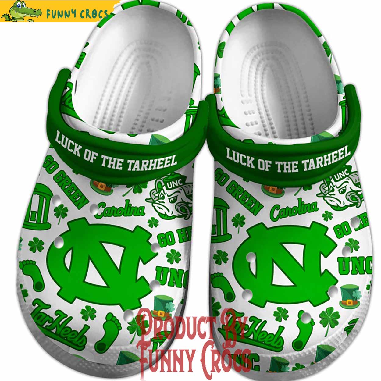 North Carolina Tar Heels St.Patrick's Day Crocs Shoes