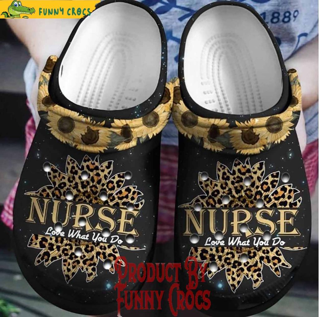 Nurse Love What You Do Leopard Crocs Shoes