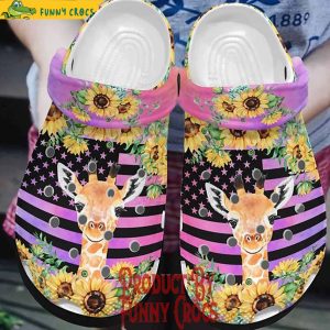 Personalized Giraffe American Sunflowers Colorful Crocs Shoes