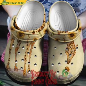 Personalized Giraffe And The Little Girl Sunflowers Crocs Shoes