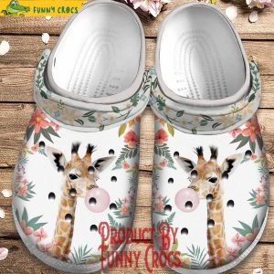Personalized Giraffe With Bubble Gum Crocs Shoes
