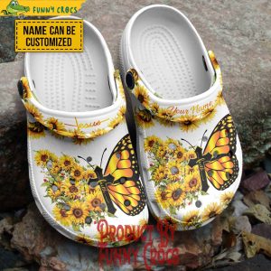 Personalized Jesus Butterfly Flowers And Cross Crocs Shoes
