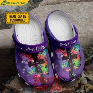 Personalized Jesus Purple Butterfly Faith Crocs Shoes 1