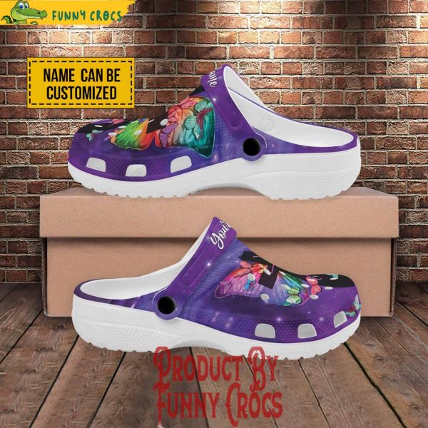 Personalized Jesus Purple Butterfly Faith Crocs Shoes