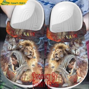 Personalized Name Jesus And Lion Clogs Crocs 1