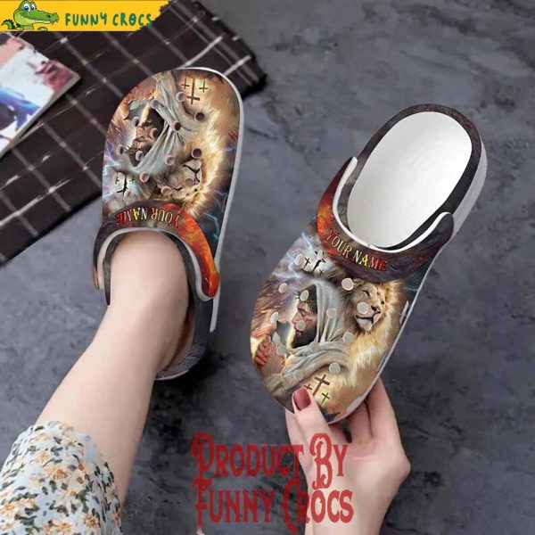 Personalized Name Jesus And Lion Clogs Crocs
