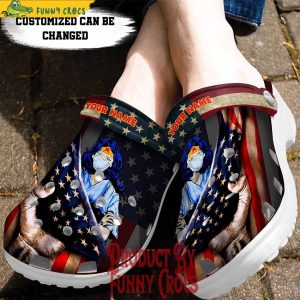 Personalized American Proud To Be A Nurse Crocs Clog Shoes