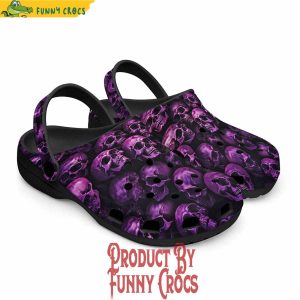 Pink And Black Skulls Crocs Shoes 5
