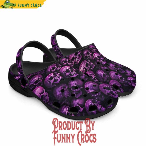 Pink And Black Skulls Crocs Shoes