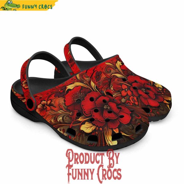 Poppy Flowers Art Crocs Shoes