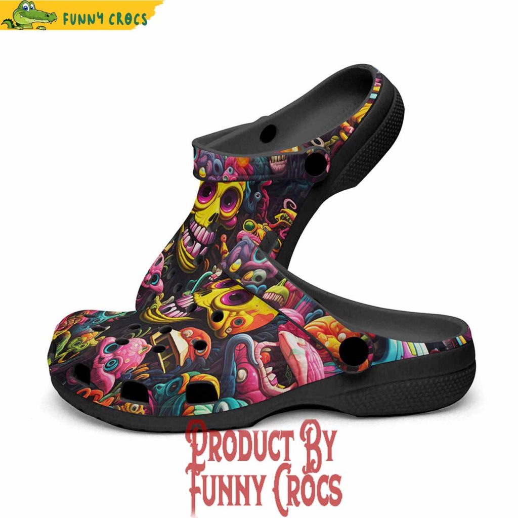 Psychedelic Weird Skulls And Monsters Colorful Crocs Shoes - Discover ...