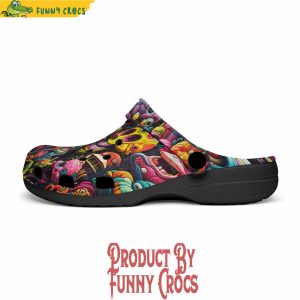 Psychedelic Weird Skulls And Monsters Colorful Crocs Shoes 3