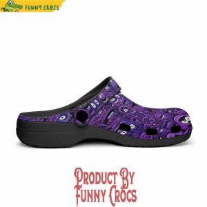 Purple Grotesque Faces Artwork Crocs Shoes 2