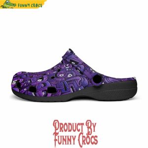 Purple Grotesque Faces Artwork Crocs Shoes 3