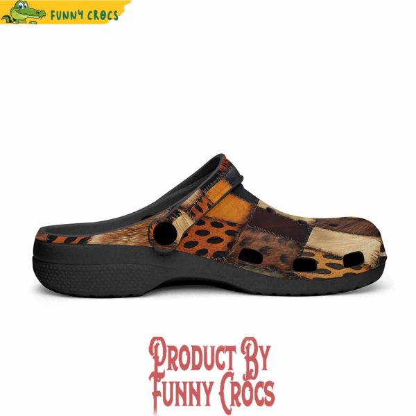 Safari Animals Grungy Patchwork Crocs Shoes