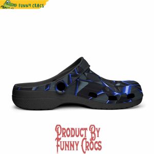 Shiny Cracked Stones In Blue Flame Crocs Shoes 2
