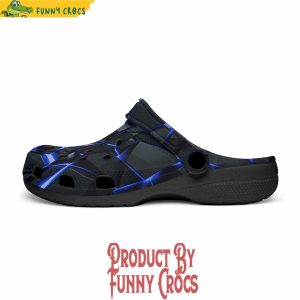Shiny Cracked Stones In Blue Flame Crocs Shoes 3
