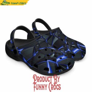Shiny Cracked Stones In Blue Flame Crocs Shoes 4