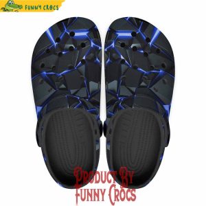 Shiny Cracked Stones In Blue Flame Crocs Shoes 5