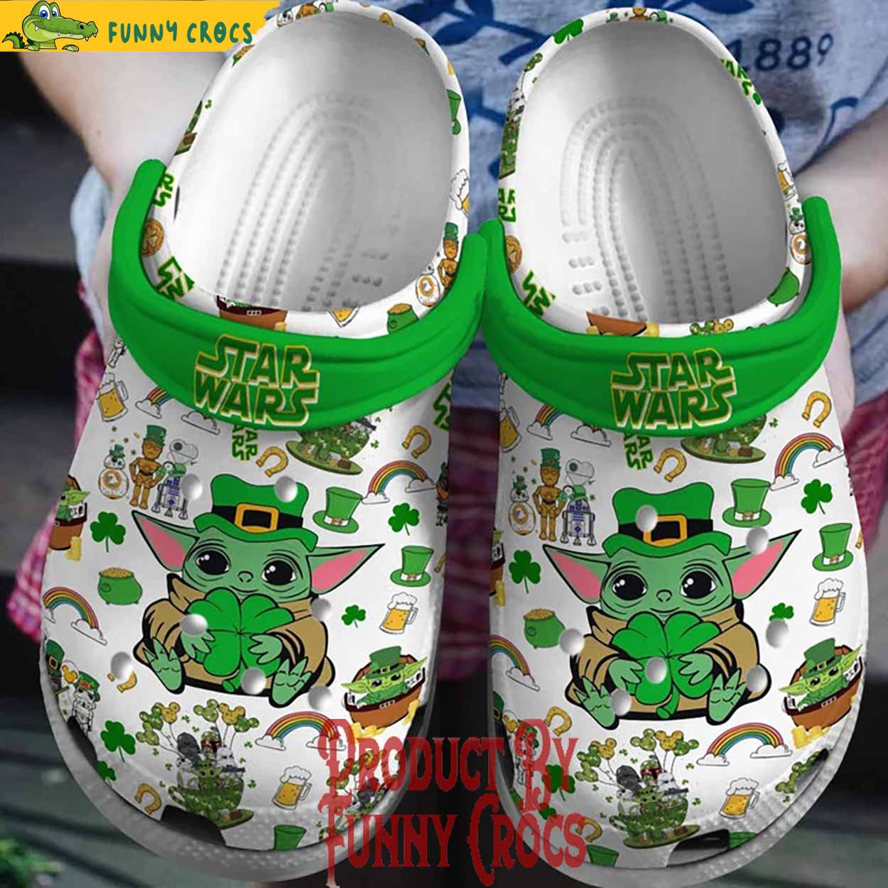 Star Wars Baby Yoda Happy St.Patrick's Day Crocs Shoes