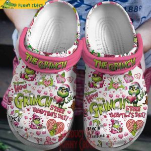 The Grinch Stole Valentine Couple Crocs Shoes 1
