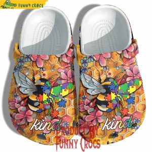 Autism Awareness Bee Kind Flower Puzzle Crocs Shoes