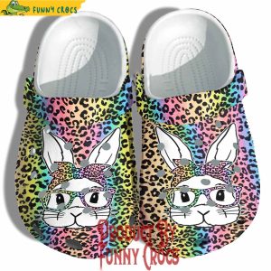 Bunny Easter Day Leopard Colorful Happy Easter Crocs Shoes