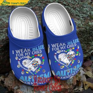 Custom Autism Awareness I Wear Blue For My Child Crocs Shoes
