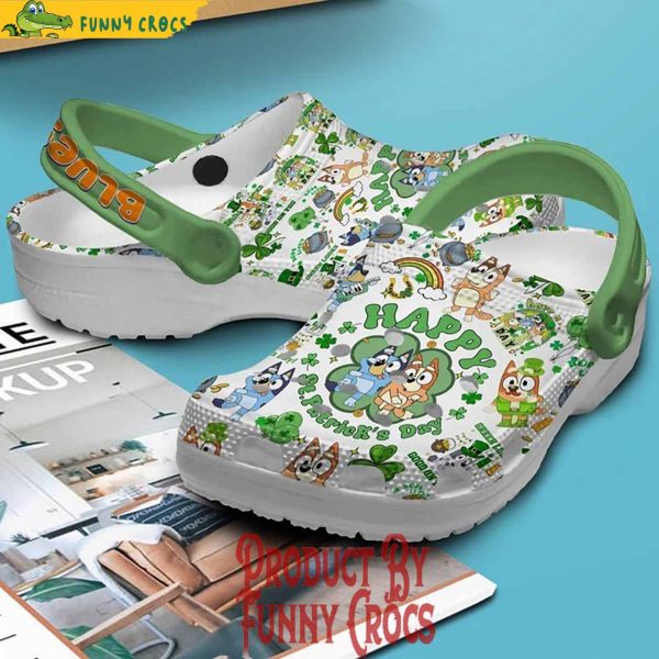Custom Bluey Happy St.Patrick’s Day Crocs Slippers