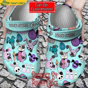 Custom Happy Easter Creepy Bunny Crocs Shoes