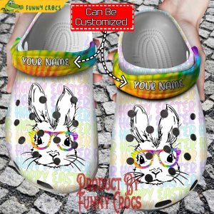 Custom Happy Easter Rabbit Face Crocs Shoes