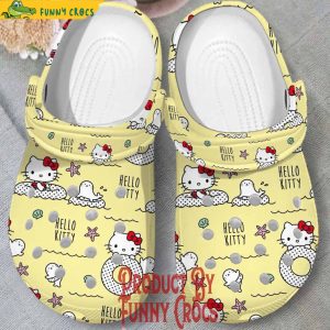 Custom Hello Kitty Yellow Crocs For Kids