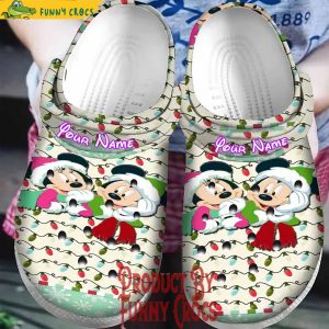 Custom Mickey Mouse And Minnie Christmas Light Crocs
