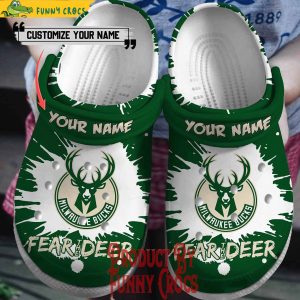 Custom Milwaukee Bucks Fear Deer Logo Crocs Style 1