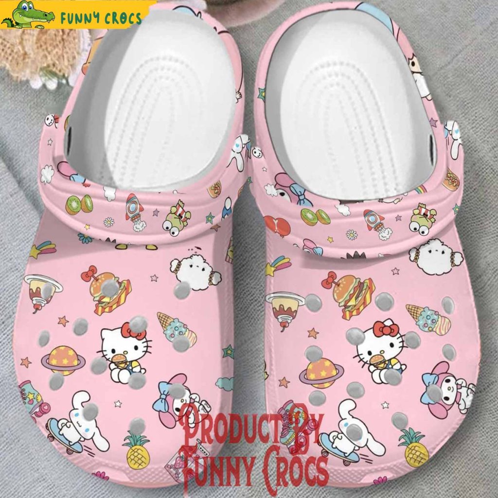 Customized Hello Kitty And Kuromi Pattern Crocs Shoes