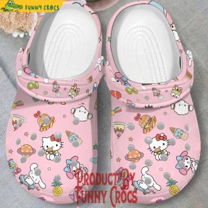 Customized Hello Kitty And Kuromi Pattern Crocs Shoes