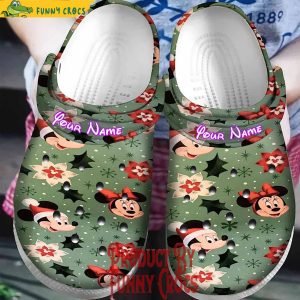 Disney Mickey Mouse Christmas And Minnie Green Crocs Shoes