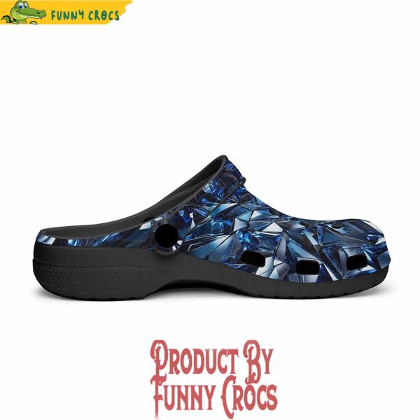 Geometric Crystal Blue Crocs Shoes