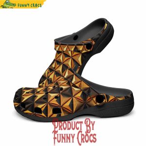 Geometric Gold And Black Triangles Crocs Shoes 2