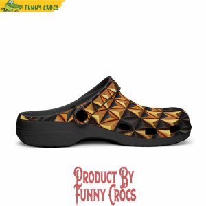 Geometric Gold And Black Triangles Crocs Shoes 3