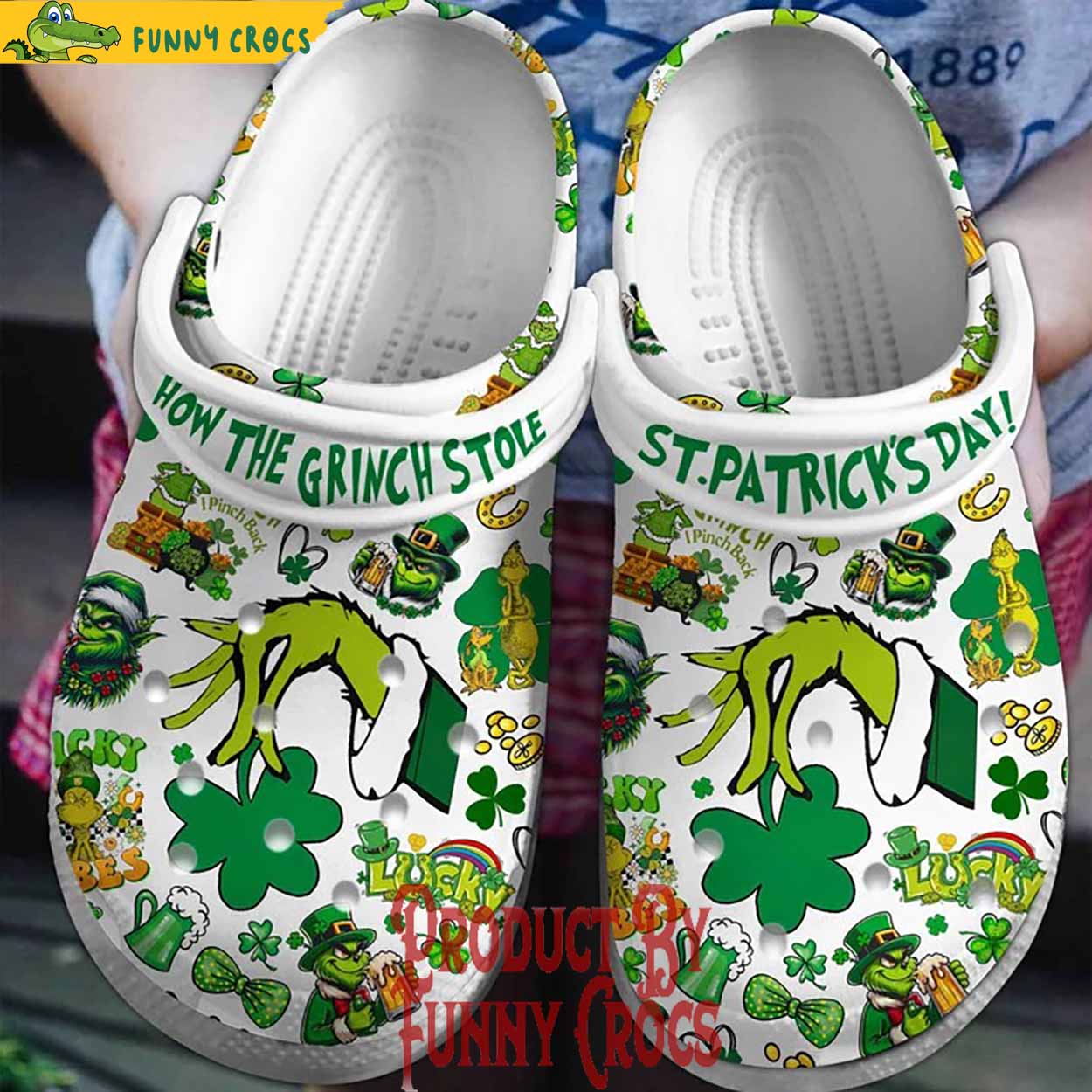 How The Grinch Stole Happy St.Patrick's Day Crocs Shoes
