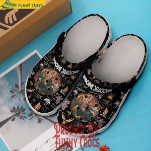 Imagine Dragons Band Pattern Black Crocs Shoes 3
