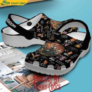 Imagine Dragons Band Pattern Black Crocs Shoes 4