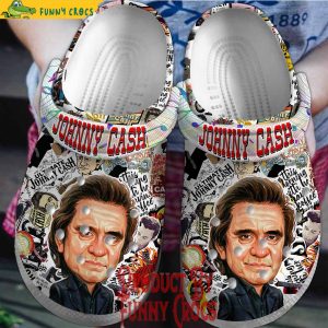 Johnny Cash Face Crocs Shoes 1