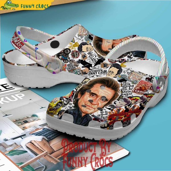 Johnny Cash Face Crocs Shoes