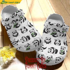 Panda Eat Bamboo Pattern Crocs Style