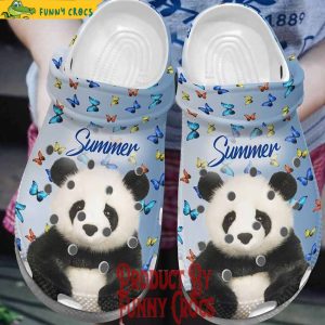 Panda Summer With Butterfly Pattern Crocs Style
